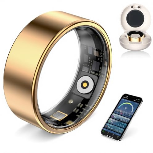 UouNeaCo AI Smart Ring for Women Men - Sleep Tracker Ring with Heart Rate,Blood Oxygen,10ATM Waterproof Fitness Ring,Step Counter & GPS Activity Fitness Tracker,7-Day Battery for iOS/Android