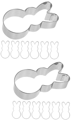 HOMOBABE 12pezzi Tagliabiscotti Inossidabile Forma Di Coniglio Per Biscotti Di Pasqua Stampo Per Dolci e Biscotti Creativi Per Feste e Attività Di Cottura Familiare