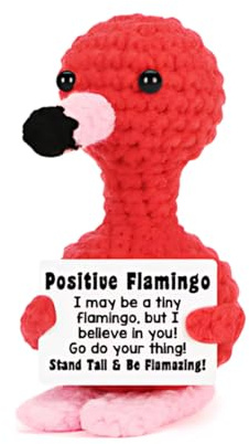 ZexJpr Flamingo Kuscheltier, Strickgeschenke, Handgehäkeltes Plüschtier Für Emotionale Unterstützung, Dekoratives Geschenk Für Zuhause Und Büro, Geeignet FüR Freunde Und Familie