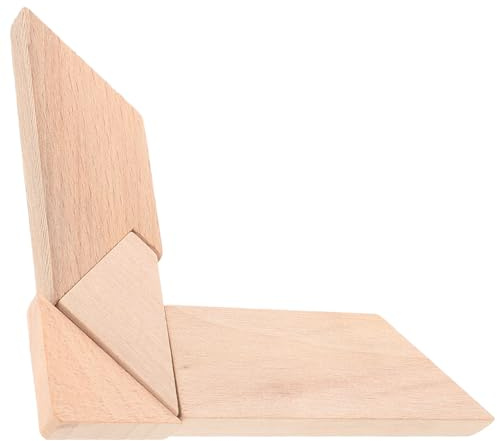 FELTECHELECTR 4 Stück Holz T Puzzle Beech Wood Gehirntrainer Pädagogisch Fördernd Rätselhaftes Denkspiel für Erwachsene Kreative Formenbildung Langlebig und Vielseitig