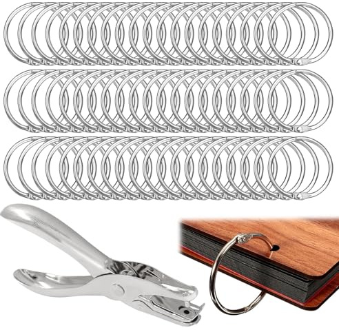 100 Stück Buchringe Mit Lochzange,20mm Karteikarten Ringe,Loseblatt Metall Spiralbindung,Schluss Mit Unordnung,Für Loseblatt,Scrapbook,Fotoalbum Buchbinden DIY