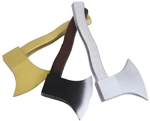 CONGARTENO 3 Pièces Haches Fausses Halloween PU Léger et Réaliste Accessoires Costume Viking et Pirate pour Garçon Fille Jouets de Farce pour Fête Déguisée
