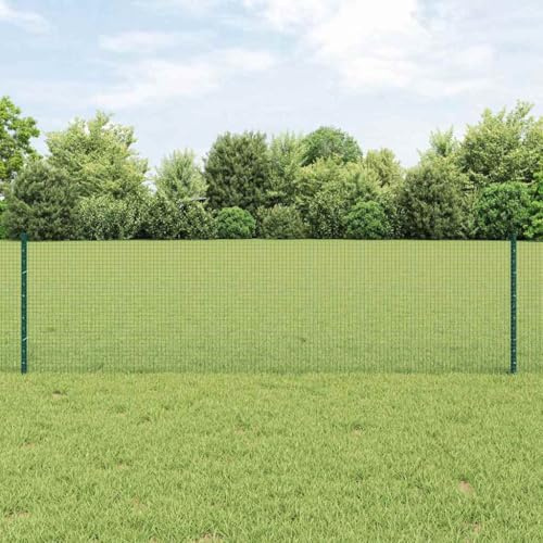 Solivagant Clôture avec Poteau Vert 0,6 x 10 m Acier et PVC,(5.51 KG)
