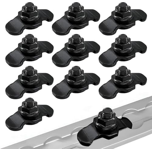 ZHIYUQL® 10 Stück Zubehör Airlineschiene Fitting Airline Schienen Zubehör | Airlineschiene Schraubfitting, M8 × 20MM 500daN Endbeschlag Schraubfitting für Airlineschiene Endfitting, Schwarz