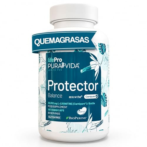 Lifepro Protector 180 Vegancaps, Quemagrasas Potente para Adelgazar Rápido y Bloqueador de Grasa con L-Carnitina Tartrato, Alubia Blanca y Chitosán, Formula Unica