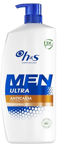 H&S Män Ultra Anti-Fall Anti-Djällschampo 800 ml, med koffein, verkar mot mjäll, fett och klåda från första tvätten, upp till 100% kliniskt testat skydd