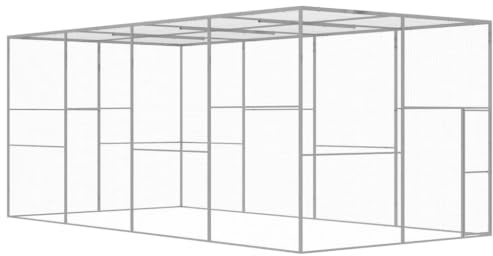 LoogCape Katzenkäfig 6x3x2,5 m verzinkter Stahl mit Tür, Robustes Nagergehege für Hamster Meerschweinchen Kaninchen Hasen Mäuse Ratten Chinchillas Frettchen Degu