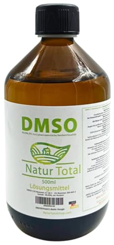 DMSO 500ml 99,9 Prozent Reinheit ph Eur - Dimethylsulfoxid 99,9% pharmazeutische Reinheit Unverdünnt - Made in Germany - Apothekenflaschen - Braunglas