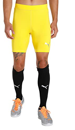 PUMA Men'S Liga Baselayer Short Tight Functional Underwear, Cyber Yellow, X-Large