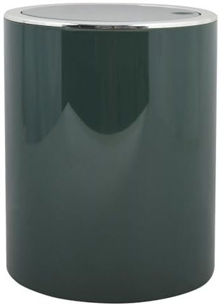 MSV Badserie ASPEN Design kosmetisk hink badrum pedalhink svänglockshink avfallsbehållare med svänglock 6 liter (Ø x H): ca 18,5 x 26 cm pastell mörkgrön
