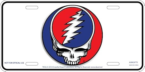 Alberts Gifts Grateful Dead Steal Your Face License Plate - 6 x 12