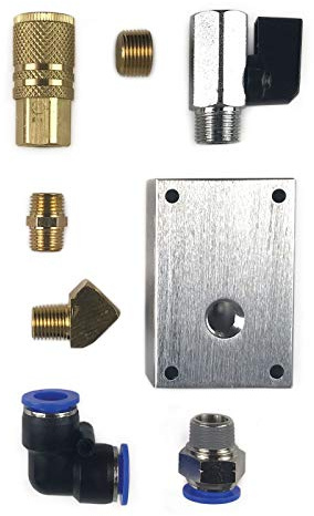 Primefit PCKIT8 Air Push to Connect - Outlet Drop Kit with Block,1/4 Brass Quick Connect Coupler
