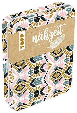 Frech Nähzeit Reise-Nähset mit Metalldose Weiß/Rosa/Beige: Metalldose (ca. 12,5 x 9,5 cm) mit Schere, Maßband, Nahtauftrenner, Nähgarn, Nadeln, Einfädelhilfe und Sicherheitsnadeln