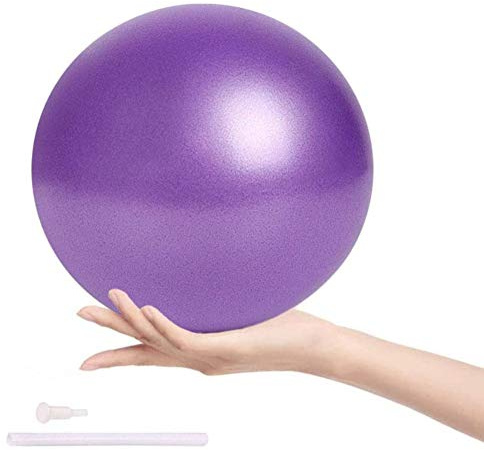 ZHOUZHOU Yoga Ball,25cm Yoga Fitness Ball,Morbida Pilates Palla,Palla Pilates Piccola Ginnastica Ritmica con cannuccia gonfiabile,per Core Training Fitness Equilibrio(Viola)