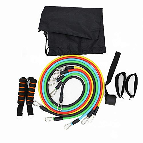 Amélioré Bandes Elastiques Musculation 11 pièces,Équipement de fitness de formation de muscle de bande de tension d'une seule pièce 11 ensembles de bande de tension de dispositif de tension