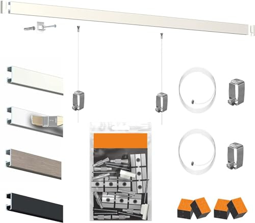 Pack Cimaise Click Rail Artiteq - Accrochage de Tableau Haut de Gamme (6 Mètres, Blanc)