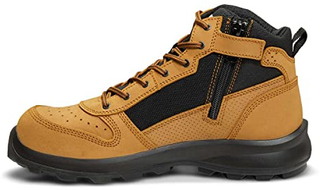 Carhartt Michigan - Bota de seguridad con cremallera, corte medio, tecnología Rugged Flex, cumple con la normativa S1P Para Hombre, Amarillo trigo, 40