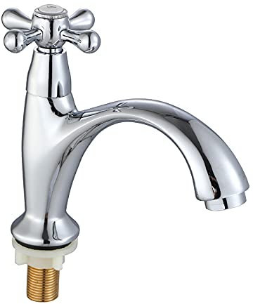 ZXC Retro Standventil, Vintage Kaltwasser Armatur, Nostalgie Wasserhahn in Chrom