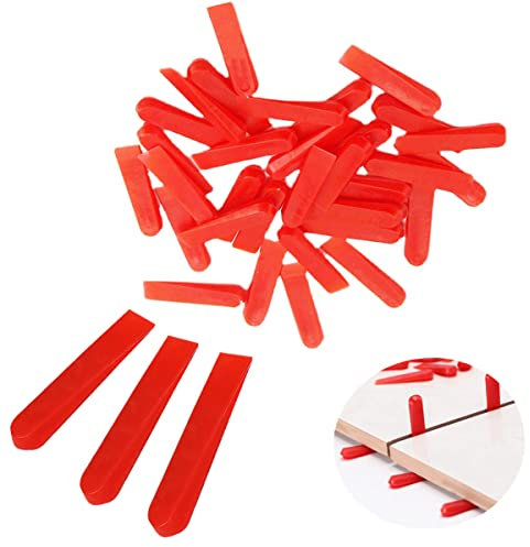 WUTUDMAI 200 Pcs Tile Spacers Clips Tile Spacers Reusable Tile Leveling System Wedges Removable for Ceramic Tile and Stone Installation Accurate Positioning Tile Tools