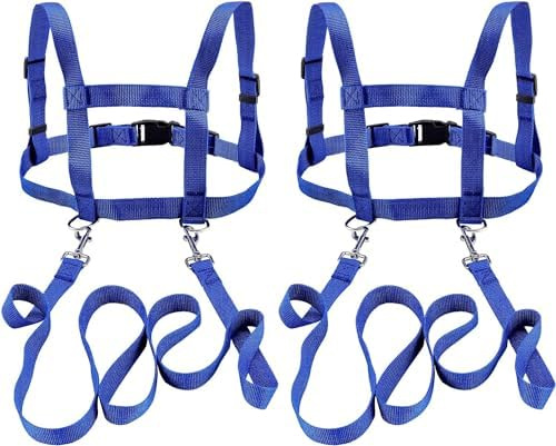 2 Stück Blau Pferdegeschirr Pferdeleine Zum Spielen Spielzeug Verstellbares Größenverstellbar für Kinder Jungen Mädchen Rollenspiel Spielen Pferdefreunde