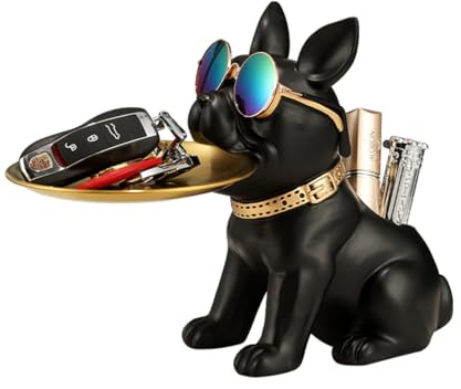 Kityemo Französische Bulldogge Figur, Französische Bulldogge Tablett Deko, Bulldogge dekorative Figur Aufbewahrungstablett, Hund Deko Geschenk für Wohnzimmer, Eingangsbereich, Büro