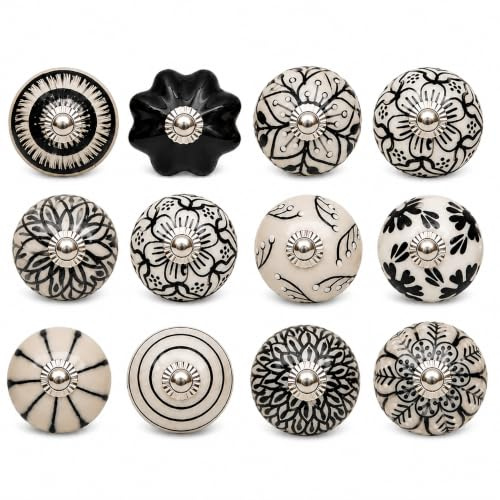 SHYAMVUN Cabinet Knobs, Chic Drawer Knobs, Antique Kitchen Cupboard Handles Round Furniture Door Knobs