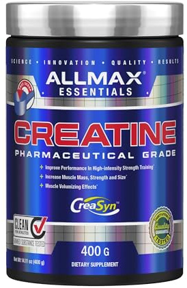 ALLMAX Nutrition Creatine Monohydrate Powder, Unflavored – Pure Micronized Creatine Supplement for Men & Women – Supports Strength, Performance & Training Intensity – Vegan, Gluten Free (400g)