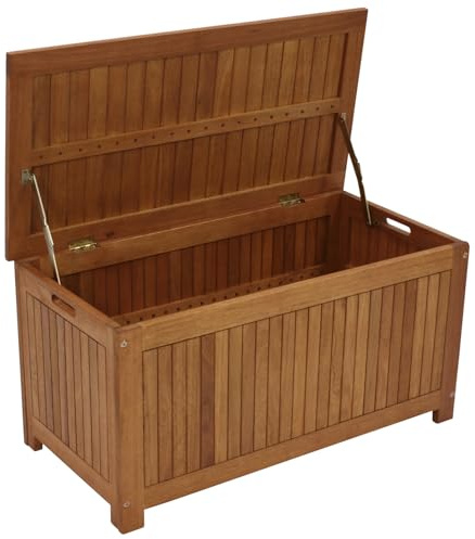 gartenmoebel-einkauf Garten Kissenbox PORTO in kleiner Ausführung, 90x45x45, Eukalyptus Holz FSC®-zertifiziert, Outdoor