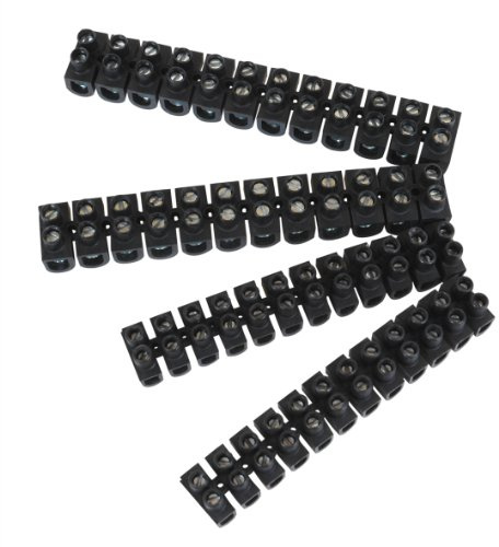 Blocs de jonction électriques - Barrières de connexion électrique du terminal - Connecteur rapide borne de serrage pour câble - Lot 4 Barrettes De Connexion 12 Plots Noires - Debflex