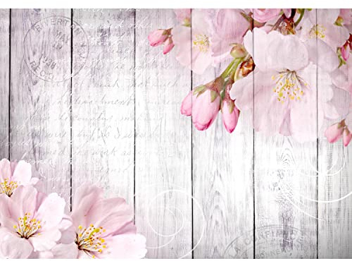 Runa Art Fototapete Blumen Vintage Modern Vlies Wohnzimmer Schlafzimmer - Made in Germany - 308 x 220 cm Rosa 9118010a