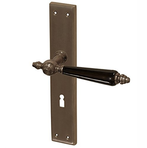 Gussmeister Türbeschläge antik, Drückergarnitur Modell Kapfenberg A aus Messing dunkel antik patiniert mit Türgriffen für Zimmertüren, Jugendstil PB