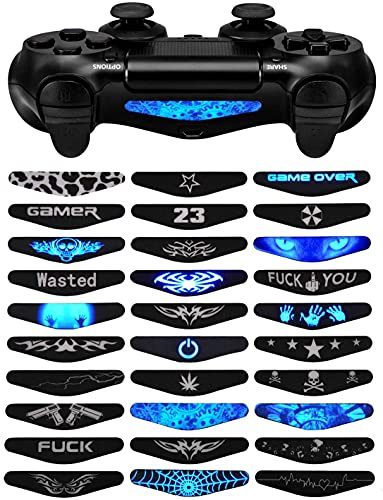 eXtremeRate 30 st/set färg konstverk mönster skyltar led ljusstång skydd ljus bardekaler klistermärken Flim för ps4/Slim/Pro Controller skins