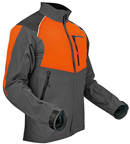 Pfanner® atmungsaktive Funktionsjacke mit Stretch und robusten Aramid-Fasern, Farbe:grau/orange, Größe:M