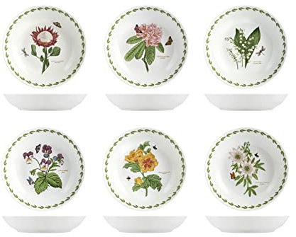 H&H Flowers Set 6 Piatti Fondi, Porcellana, 20cm