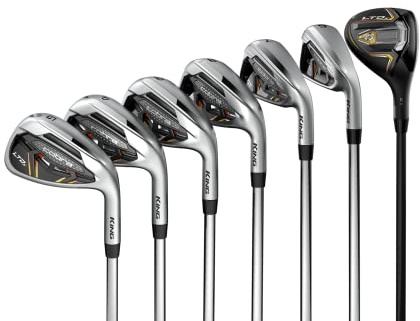 Cobra Golf 2022 LTDX Combo Iron Set Satin Chrome-Gold Fusion (herr, höger hand, KBS PGI 65, Senior Flex, 5-GW)