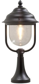 Landhaus LED Sockelleuchte, Laterne für außen Höhe 54cm, schwarz