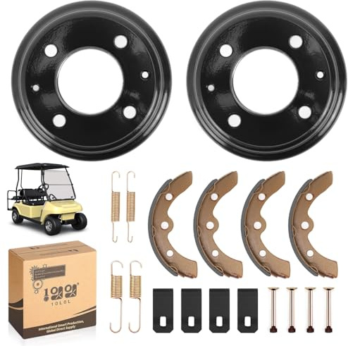 10L0L Golf Cart Brake Hub Drums & Brake Pads/Shoes & Spring Kit fit Club Car DS 1981-1994,DS Brake Repair Set OEM# 1011137,101146302, 101816301, 1011433, 1015757, 101880701