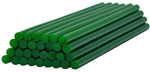 EKKJNQ Barras de pegamento caliente, 30 unidades, multicolor, barras de pegamento caliente, 7 x 200, 11 x 200 mm para pistola de pegamento caliente (verde oscuro, 7 mm)