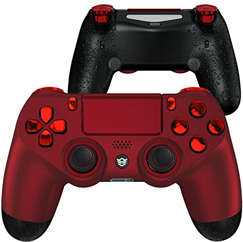 HEXGAMING NEW SPIKE 2 Back Buttons & Interchangeable Thumbsticks & Triggers Stop Compatible with ps4 Pro Controller with Paddles - Blazing Red