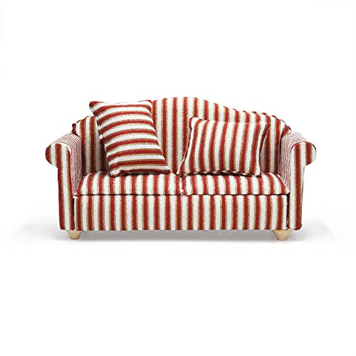 Odoria 1/12 Miniatur Sofa Couch Puppenhaus Möbel Zubehör, Gestreift