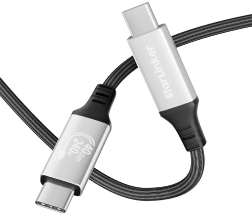 StarLinker USB4 Cables 240W 2m [USB-IF Certificado]，CARGA PD, Admite Sincronización de datos de 40Gbps y 8K/5K@60HZ, Compatible con Thunderbolt 4/3, USB3, USB C, MacBook, SSD, Monitor, Acoplamiento