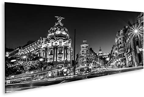 islandburner Cuadro Moderno en Lienzo Gran Via Madrid By Night Spain Europe Cuadros Decoracion Cocina Salon