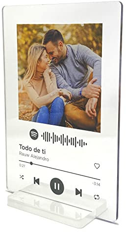 Panorama Spotify Glas Personalisiert Schwarz 10x15 cm - Originelle Geschenkeke für Frauen und Männer - Custom Music Plaque