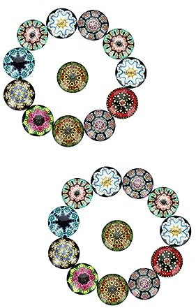 GLEAVI 2sätze Rundglas-patches Gemischte Farben Für Schmuckdesign Und Bastelprojekte Glas- Für Kreative Dekorationen Für Hochzeiten Und Besondere Anlässe