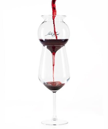 Decanter per Vino Decanterino POP, Aeratore per Vino Decanter per Vino con Sfere di Vetro Satinato, Accessori per Vino, Idee Regalo, Accessori Casa (Celeste)