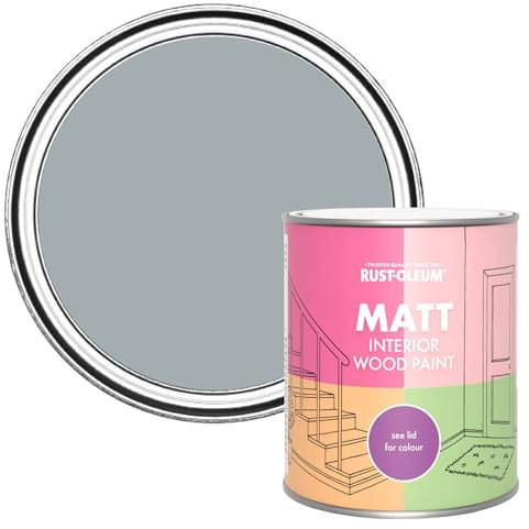 Rust-Oleum Grey Interior Wood Paint in Matt Finish - Mineral Grey 750ml