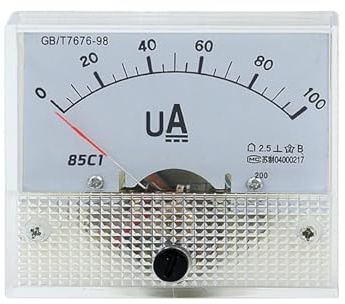 85C1-uA Puntatore DC Amperometro Analogico Ammete Microamperometro Misuratore di corrente meccanico Misuratore di AMP da pannello 50uA 100uA 200uA 300uA 500uA (Color : 0-500uA)