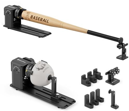 SCULPFUN RA Pro Rotary Chuck for Laser Engraver, Y-axis Multi-Function Rotary Roller Module with 180° Adjustable Angle for Laser Engraving Cylindrical Objects Irregular Round Objects