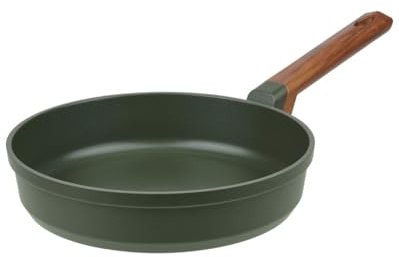RESTO Bratpfanne 24cm antihaftbeschichtet aus recyceltem Aluminiumguss mit holzähnlichem Soft-Touch-Griff - Pfanne zum Braten - Aluminium Pfanne Induktion - Für alle Herdarten geeignet