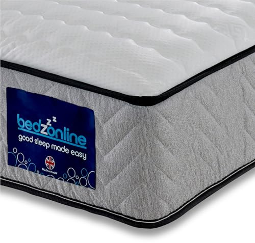 BEDZONLINE Affordable Hydro Sprung Mattress – 3FT | Medium/Soft Feel | Quality Comfort at Budget Prices Sleep Types | Breathable Design & Supportive Sleep